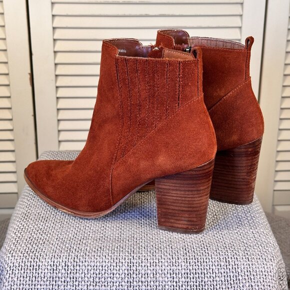 Beautiful Blondo Reese Brown Sienna Suede Waterproof Ankle Bootie Women Size 9.5 - Picture 3 of 8